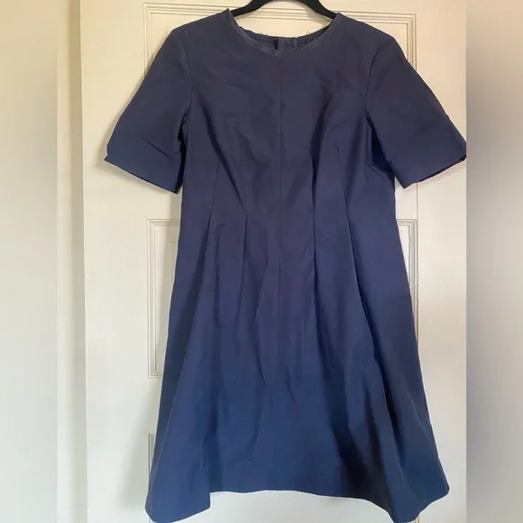 cos navy blue dress COS Navy Blue High Neck Knot Dress